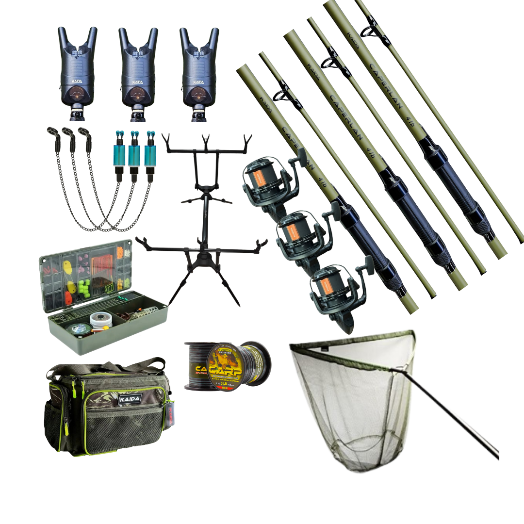 Beginner Starter Kit - Specimen Carp Fishing (3 Rod Set up)