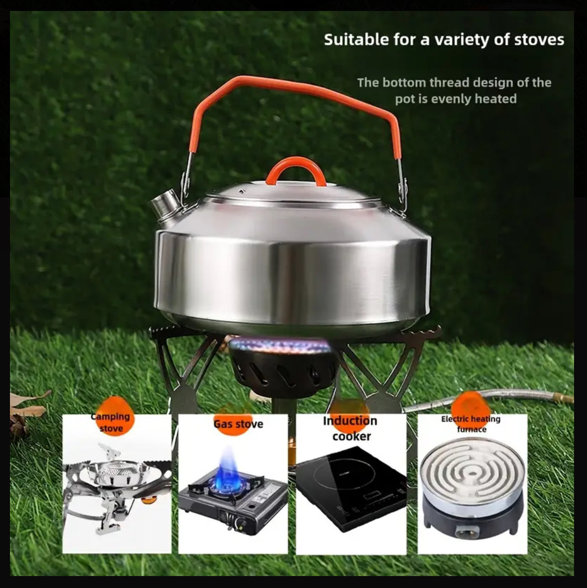 Stainless Steel Camping Kettle 1.5L